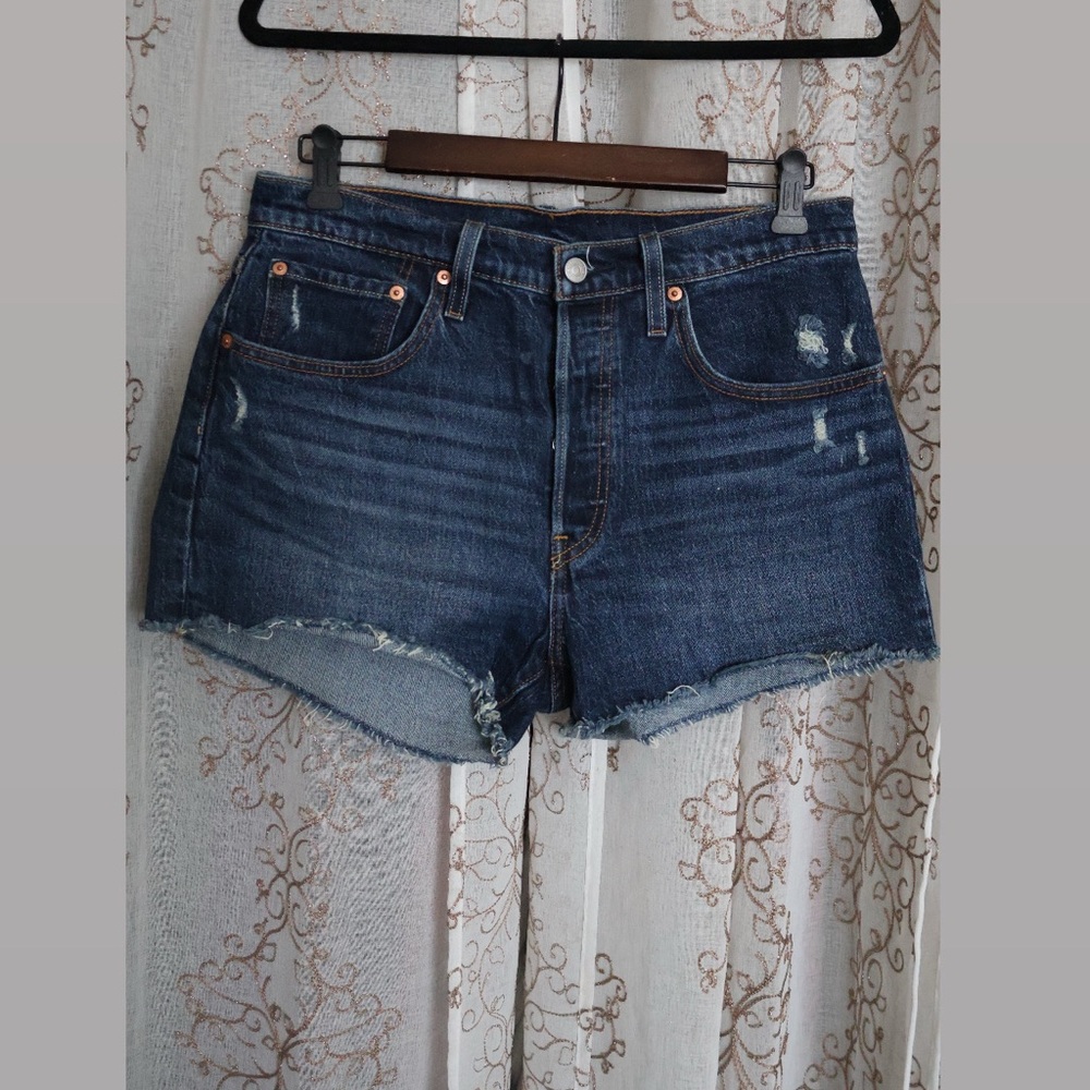 Levi's Blue Jean Shorts Distressed Cut-Off Style